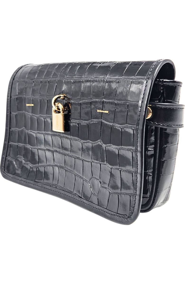 Madison Maison Moc Croc Small Crossbody, Alternate, color, Black