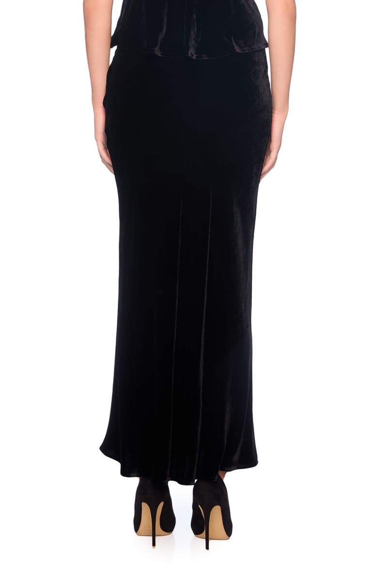 Velvet Bias Cut Skirt, Alternate, color, BLACK