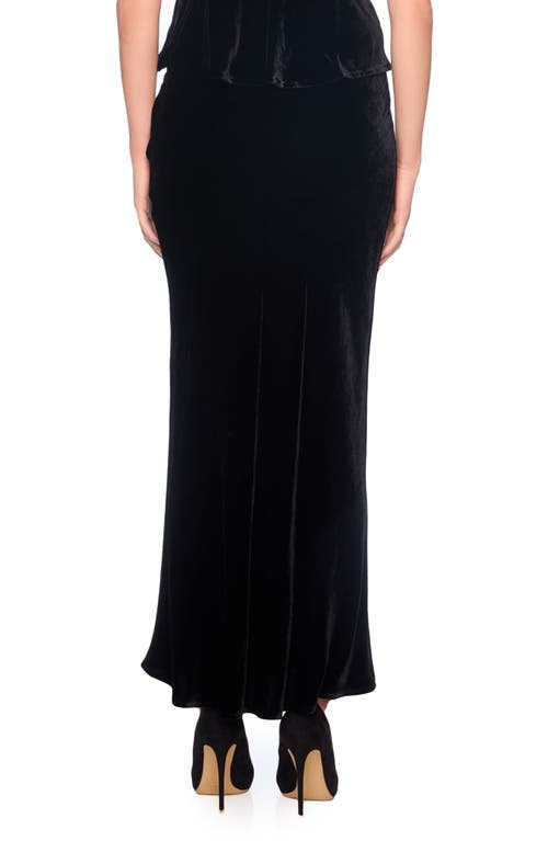 Susana Monaco Velvet Bias Cut Skirt In Black
