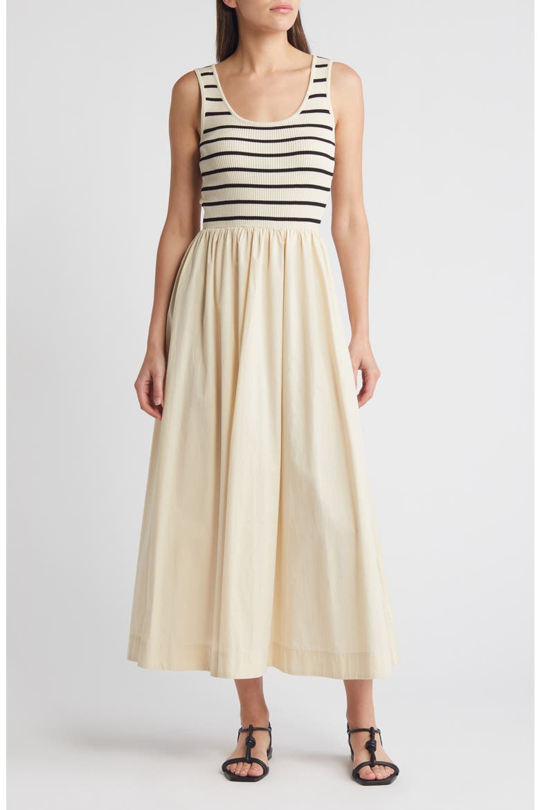 Ribbed Bodice Maxi Sundress, Main, color, NATURAL