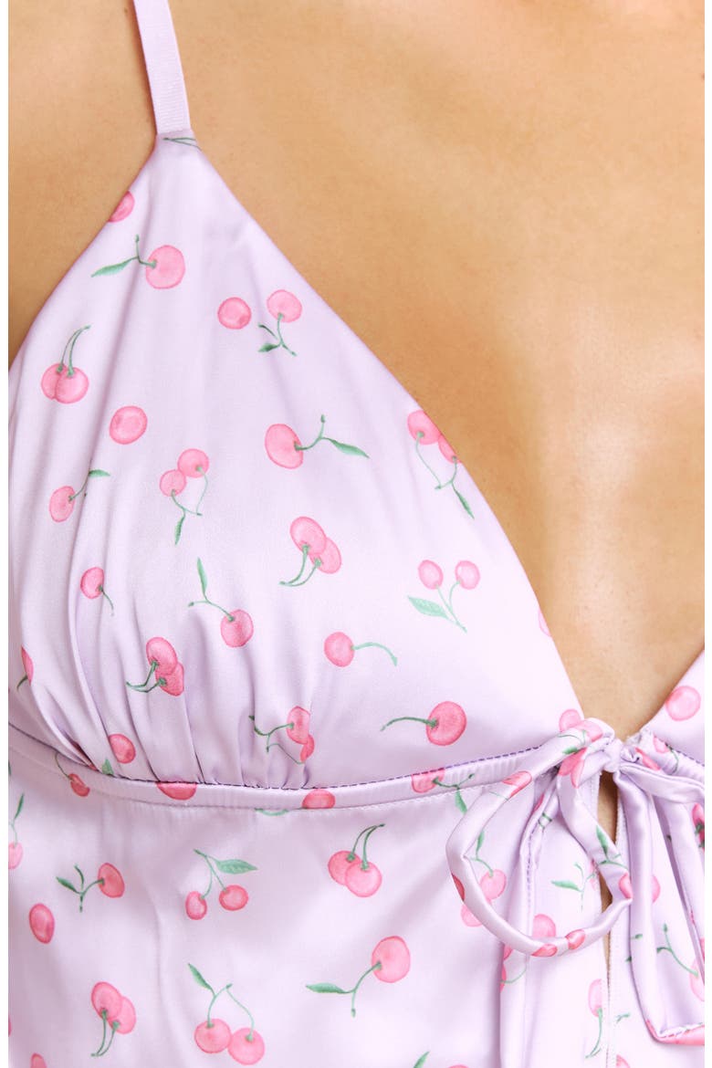 Rowan Satin Camisole & Short Pajamas, Alternate, color, TARO CHERRIES