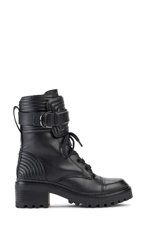 Dkny Basia Faux Fur Lined Combat Boot In Black
