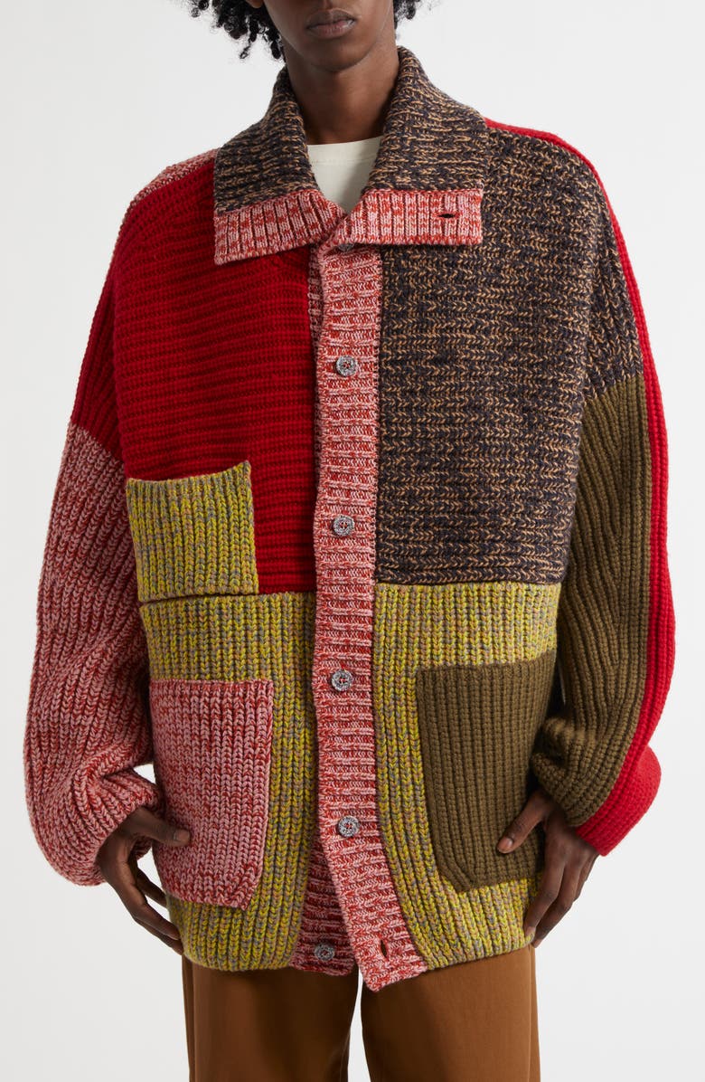 Waste Yarn Project Corey Colorblock One of a Kind Cardigan, Main, color, 