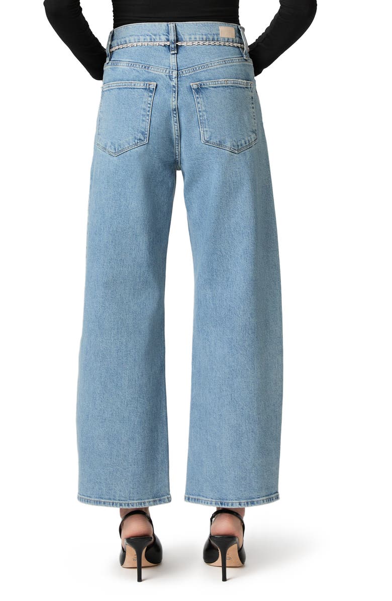 PAIGE Arellia Rhinestone Detail High Waist Wide Leg Ankle Jeans, Alternate, color, Cosmic Embellished