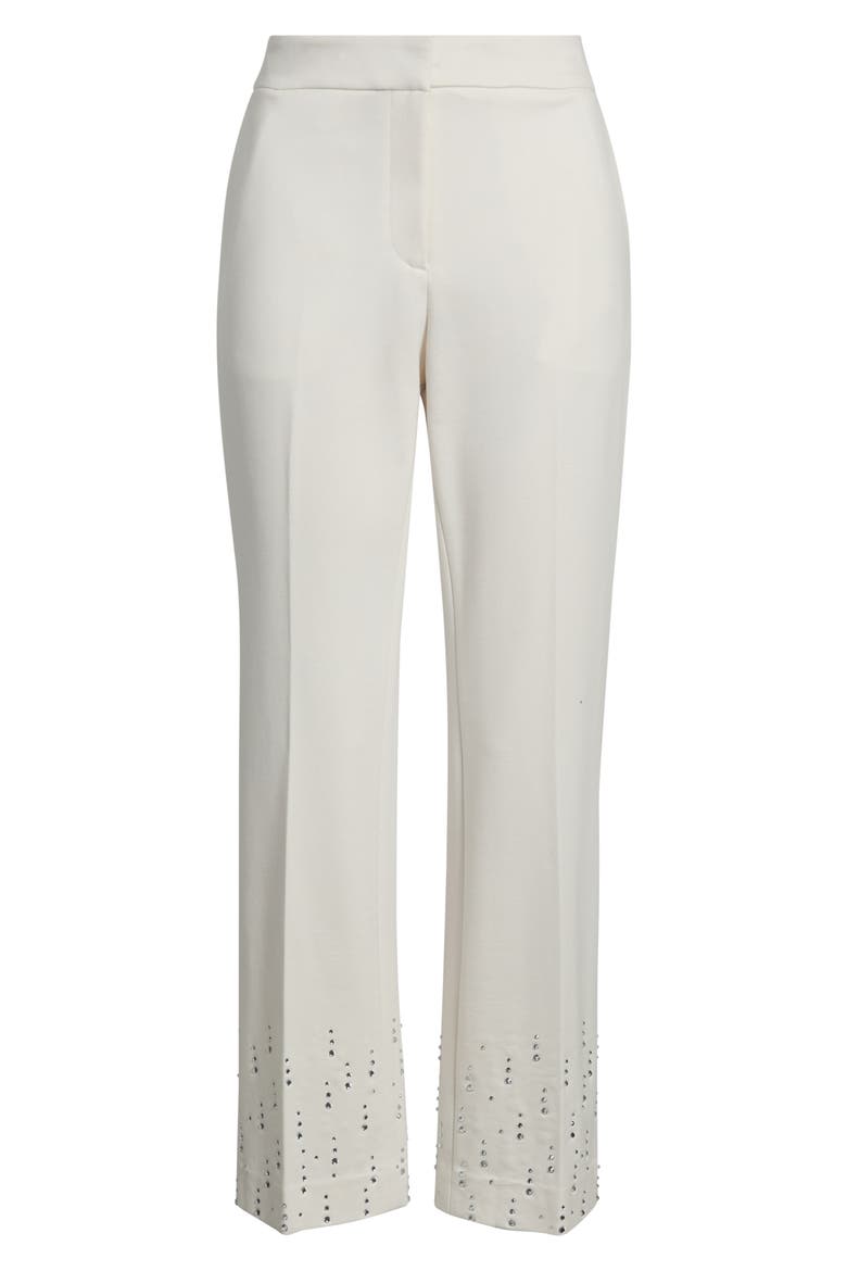 Embellished Ankle Flare Pants, Alternate, color, WHITE DOVE