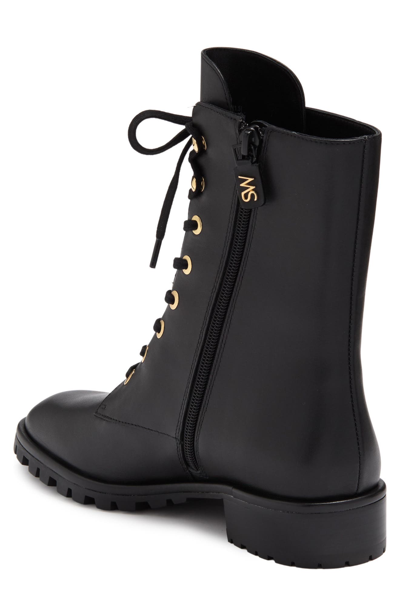 Stuart Weitzman Laine Leather Combat Boot, Alternate, color, 