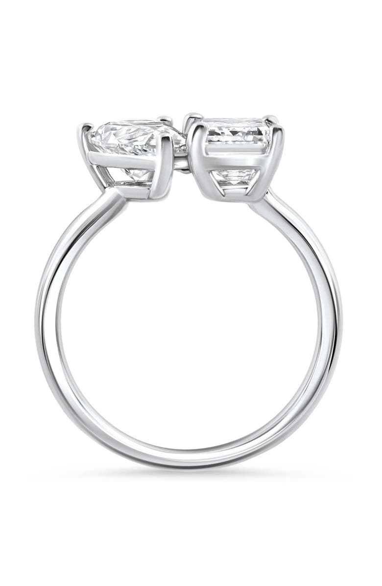 Bliss Diamond 3.50Ct Moi Et Toi Diamond Ring Pear & Emerald Shape 14k Gold Lab Grown, Alternate, color, 14K White Gold