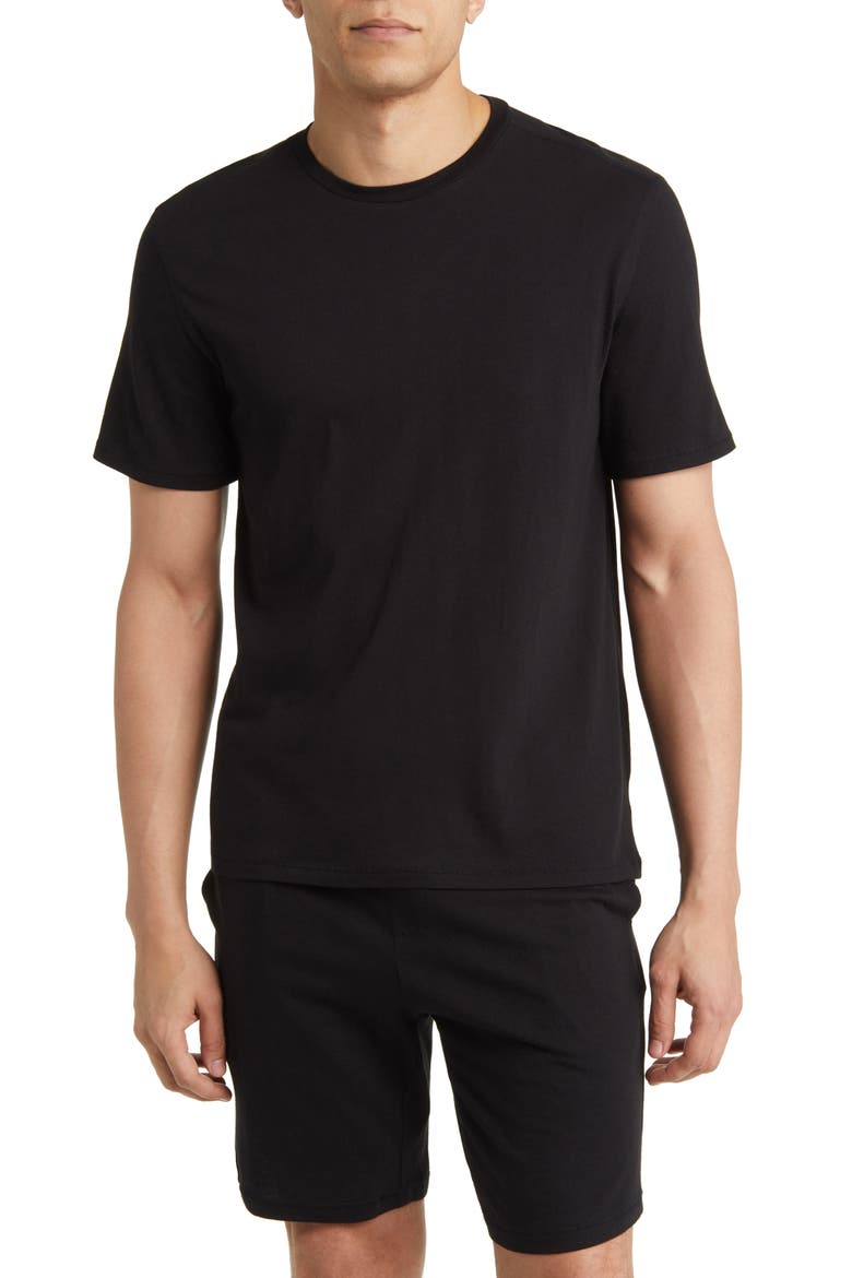 Cotton & Tencel® Modal Crewneck T-Shirt, Main, color, BLACK