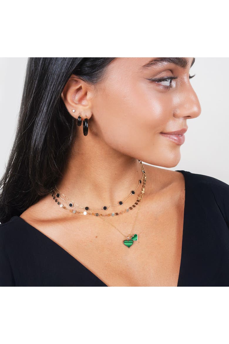 Malachite Heart Charm, Alternate, color, Malachite