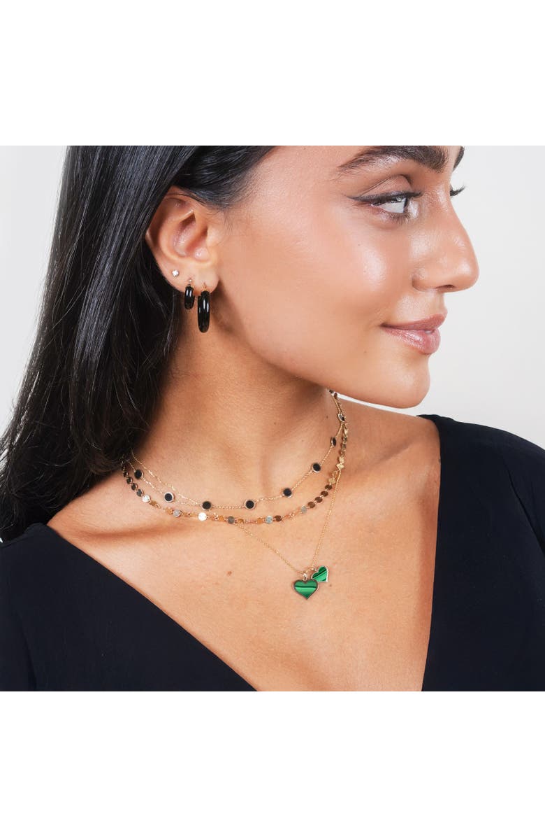 The Lovery Fine Jewelry Malachite Heart Charm, Alternate, color, Malachite