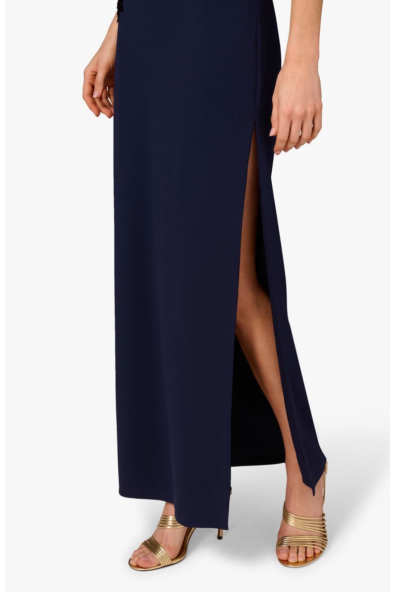 Bead Embellished Strapless Column Gown, Alternate, color, NAVY