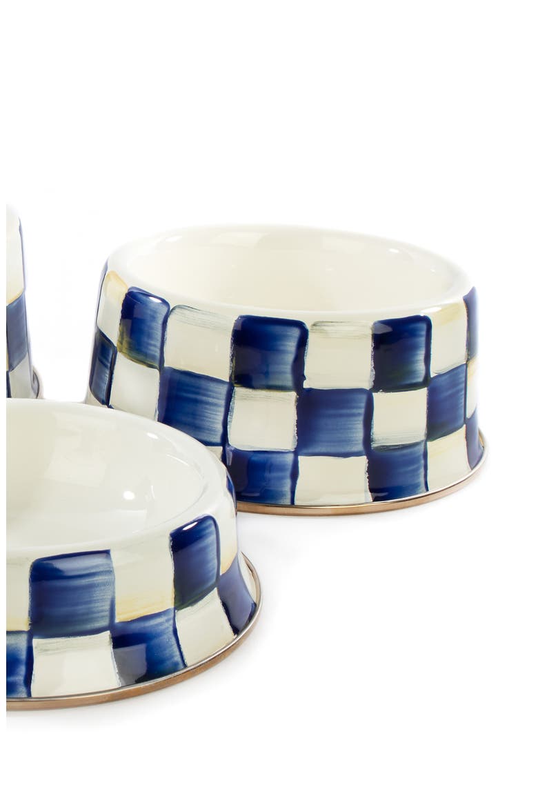 Medium Royal Check Pet Dish, Alternate, color, ROYAL
