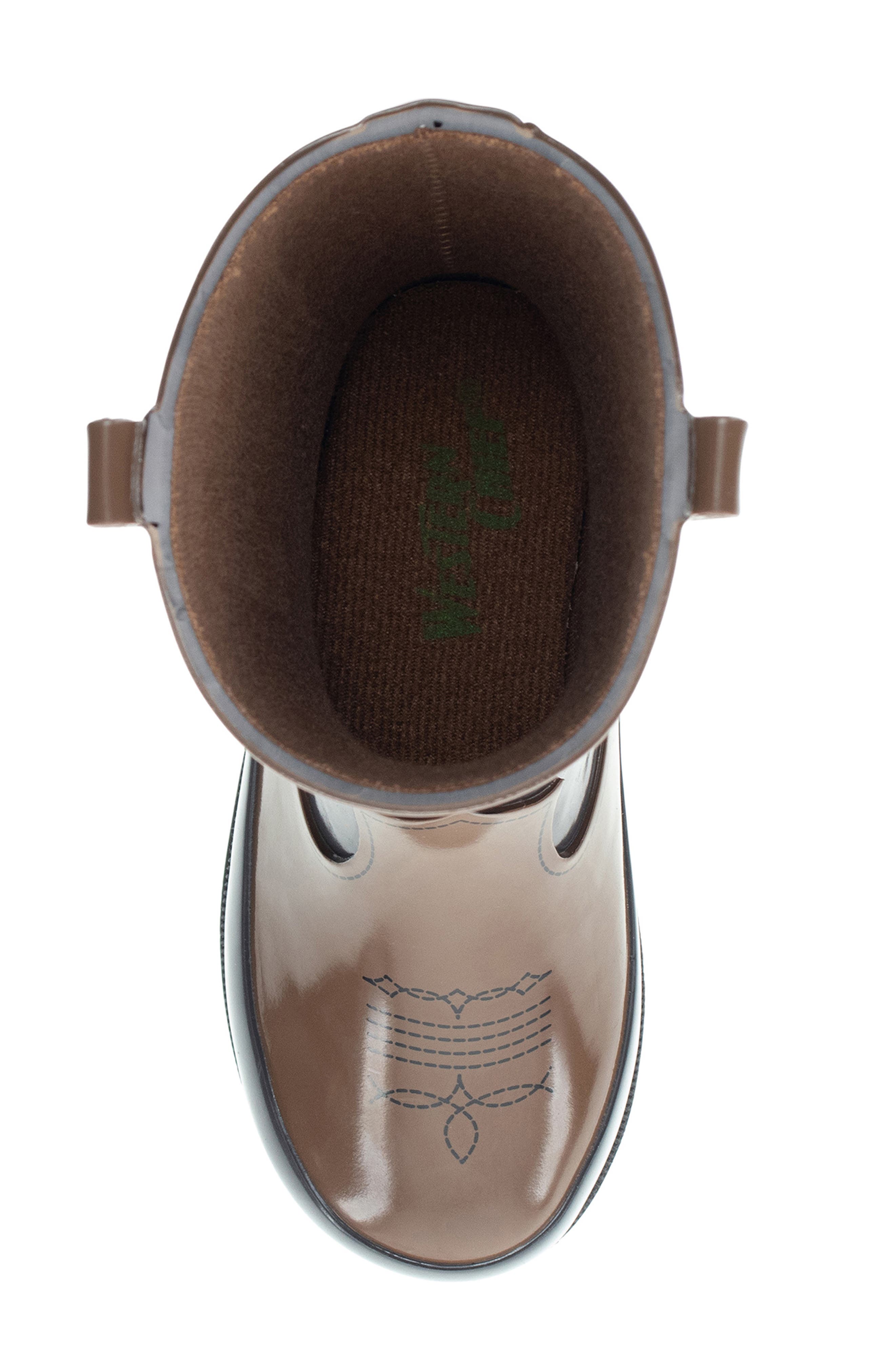Western Chief Kids' Cowboy Waterproof Rain Boot, Alternate, color, Brown