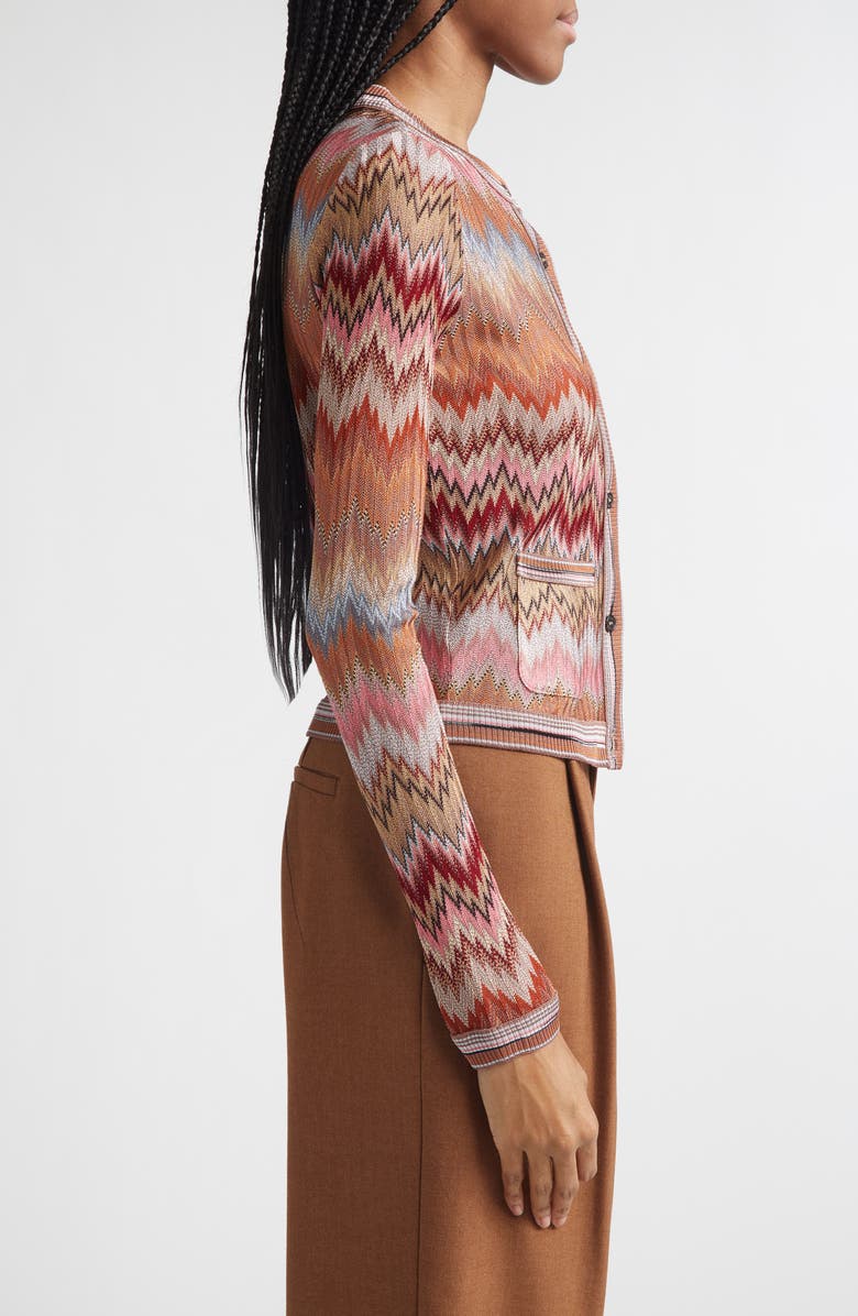 Missoni Snakeskin Pattern Chevron Cardigan, Alternate, color, Multi Camel White Pink
