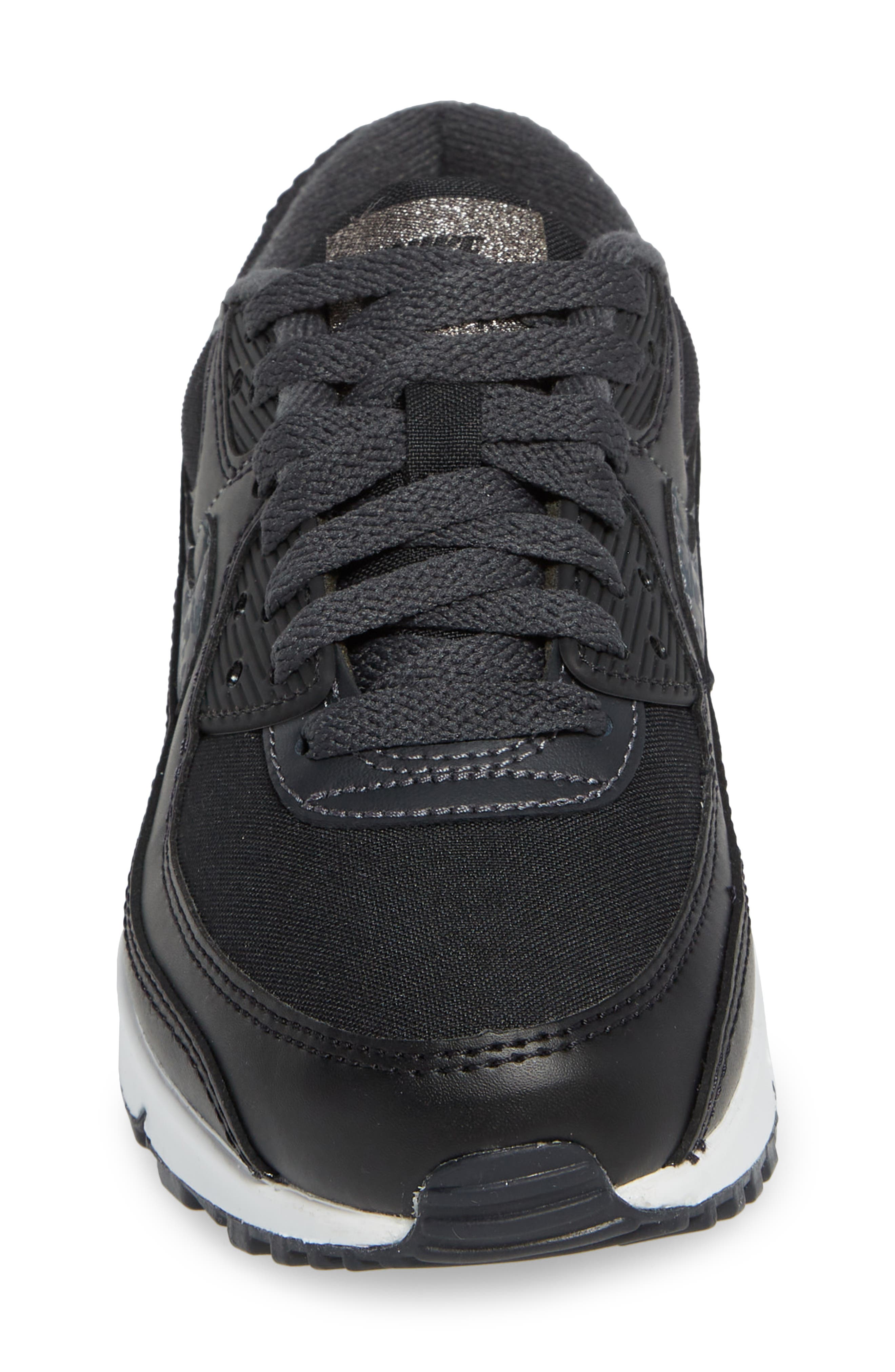 Air Max 90 Sneaker, Alternate, color, BLACK/ BLACK/ SUMMIT WHITE
