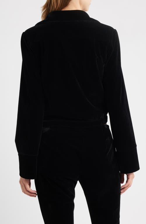 Bella Venice The Madi Velveteen Crop Jacket In Black