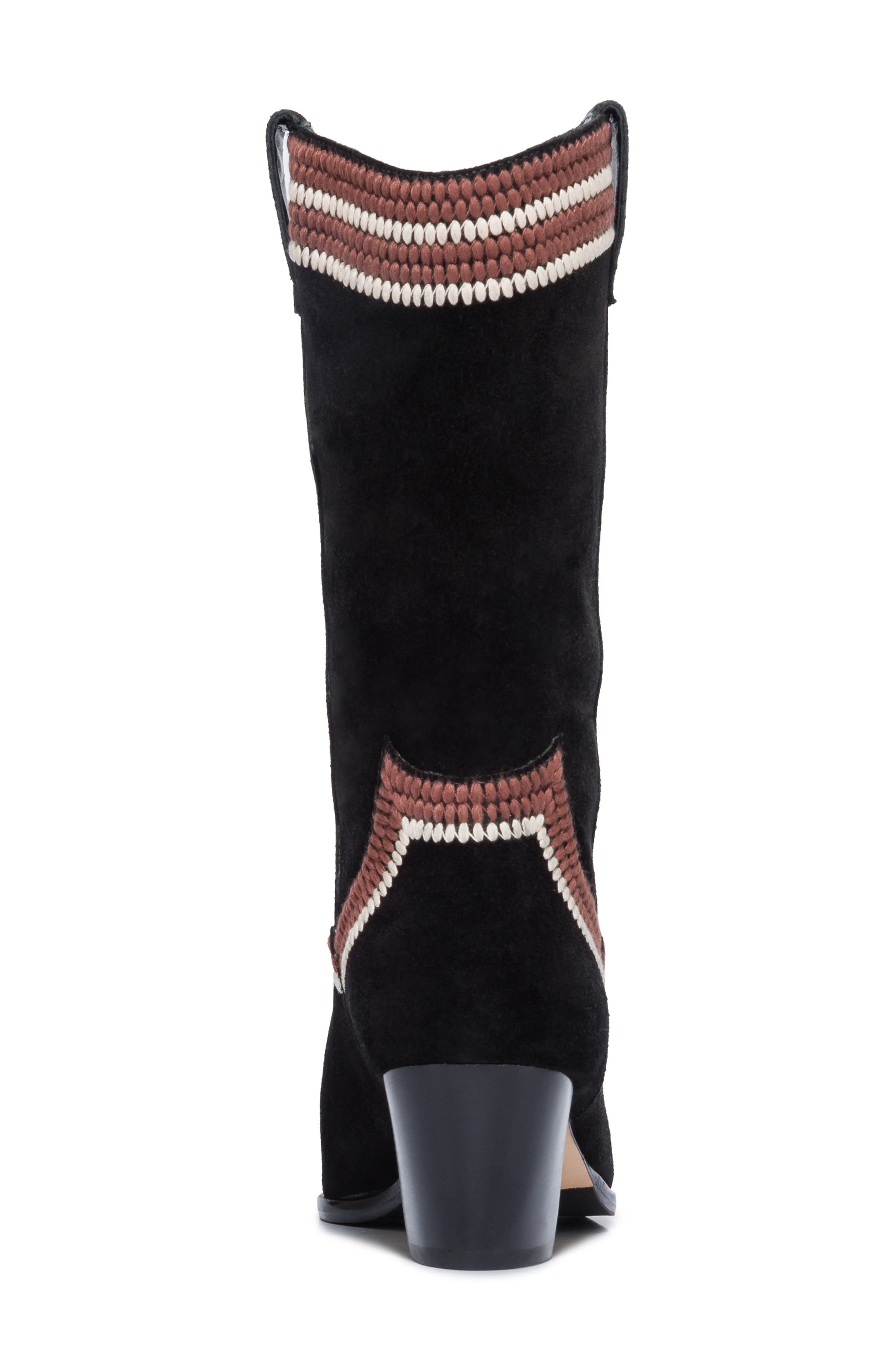 Bernardo Footwear Fremont Western Boot, Alternate, color, Black Split Suede Premium