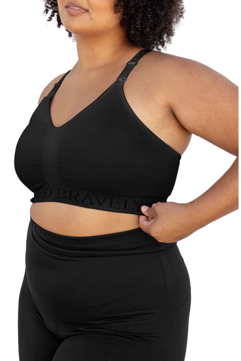 Sublime Hands-Free Pumping & Nursing Sports Bra - Sizing Available in B-D Cup, Alternate, color, BLACK