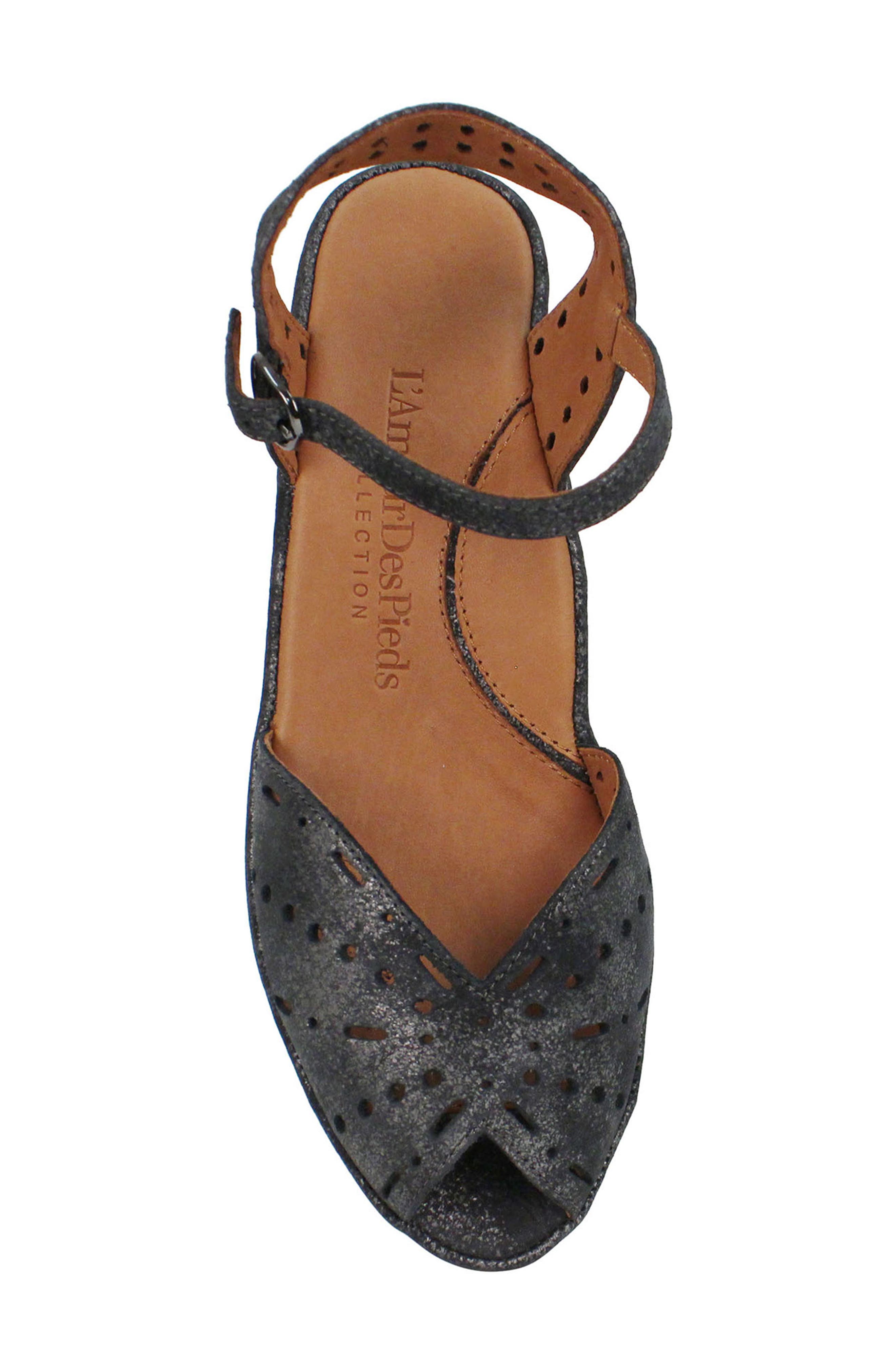 'Brenn' Ankle Strap Sandal, Alternate, color, GRAPHITE LEATHER
