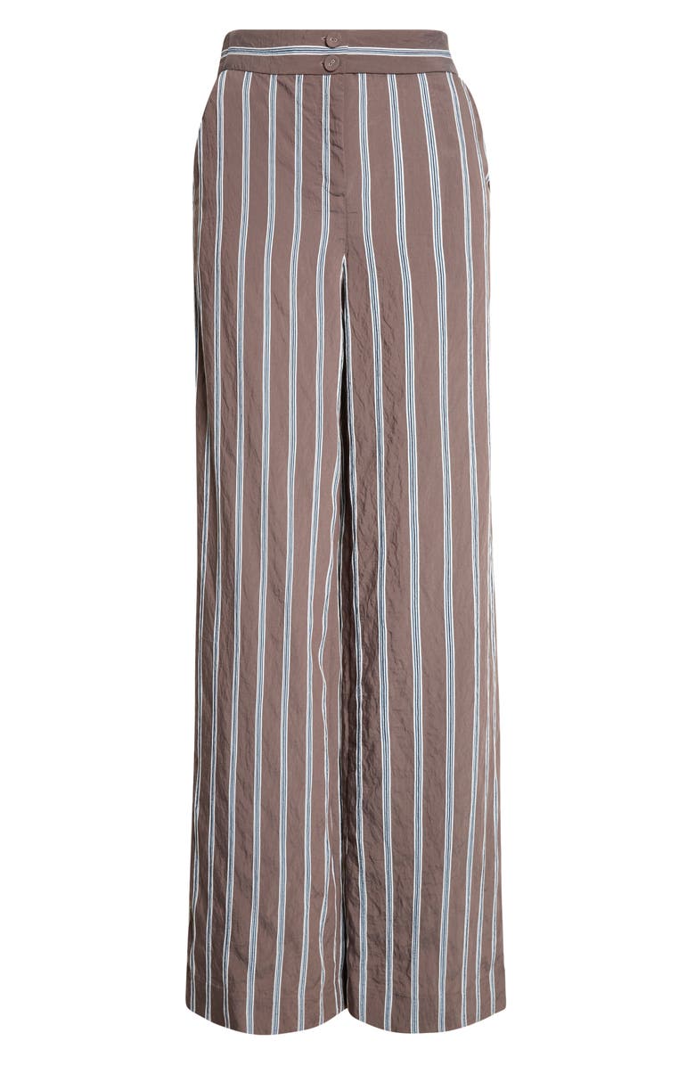 Veronica Beard Carraway Stripe Wide Legs Pants, Main, color, Dark Mocha
