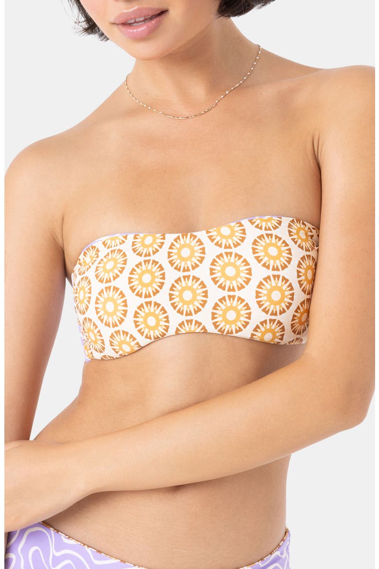 Sunshine State of Mind Reversible Bandeau Bikini Top, Alternate, color, PURPLE MULTI