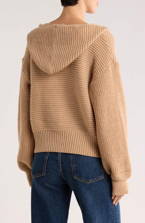 Patrizia Luca Double Zip Hooded Cardigan In Neutral