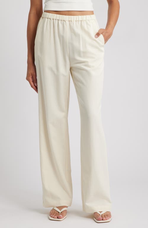 ARTLESS FOREVER Drew Cotton Blend Wide Leg Pants in Cream  product