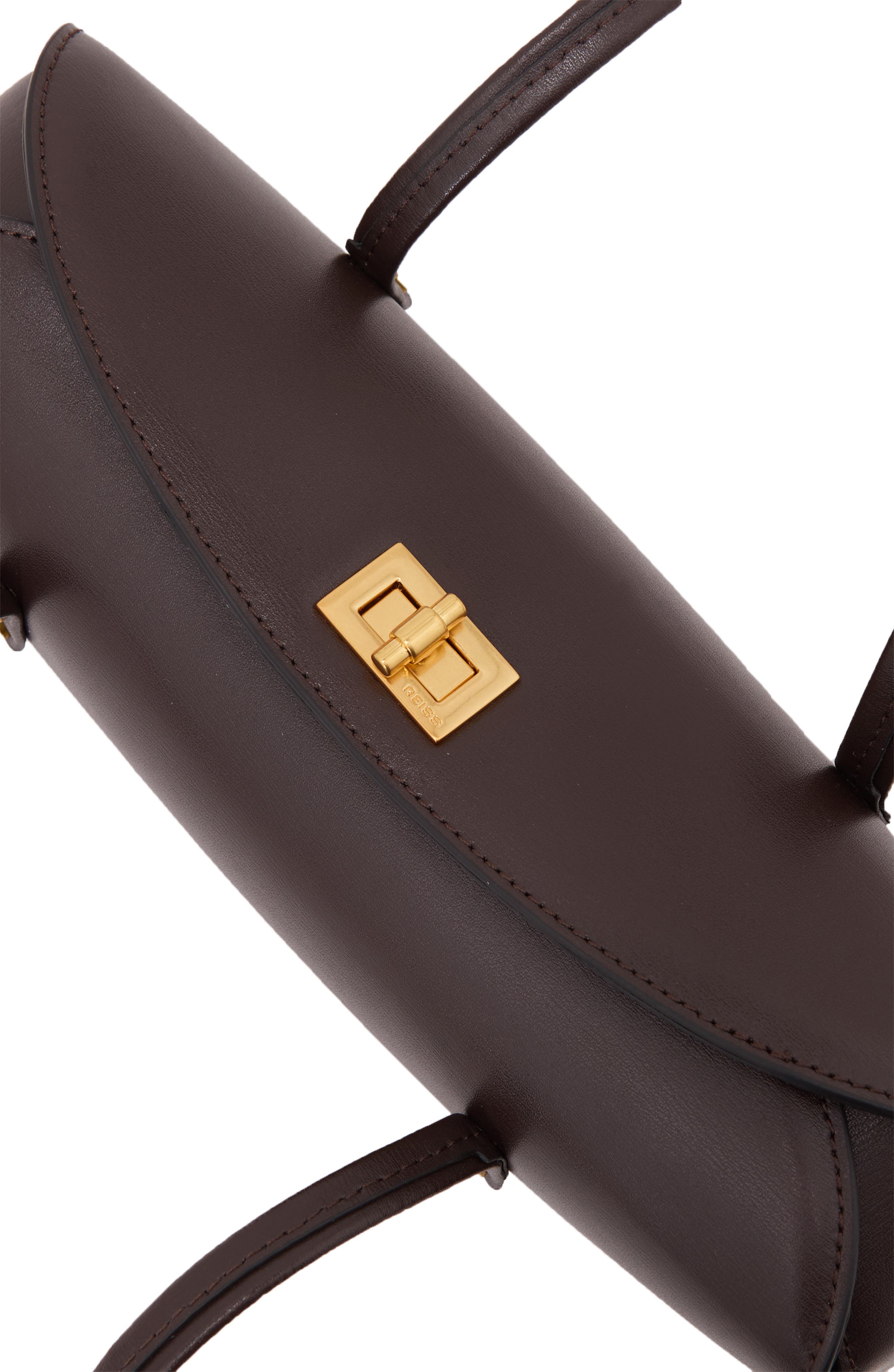 Reiss Devora Leather Shoulder Bag, Alternate, color, Chocolate