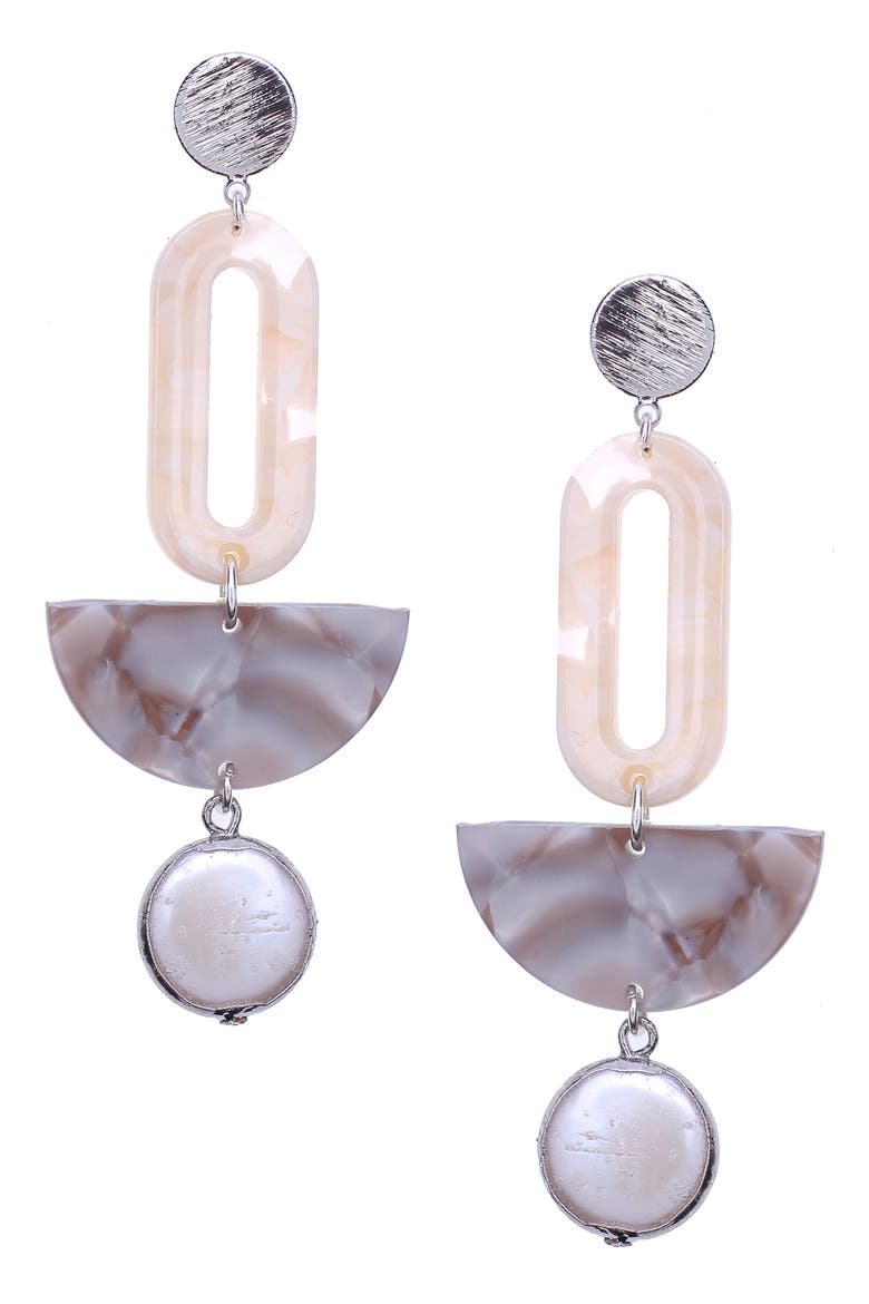 Nakamol Design Geo Drop Earrings, Main, color, GREY
