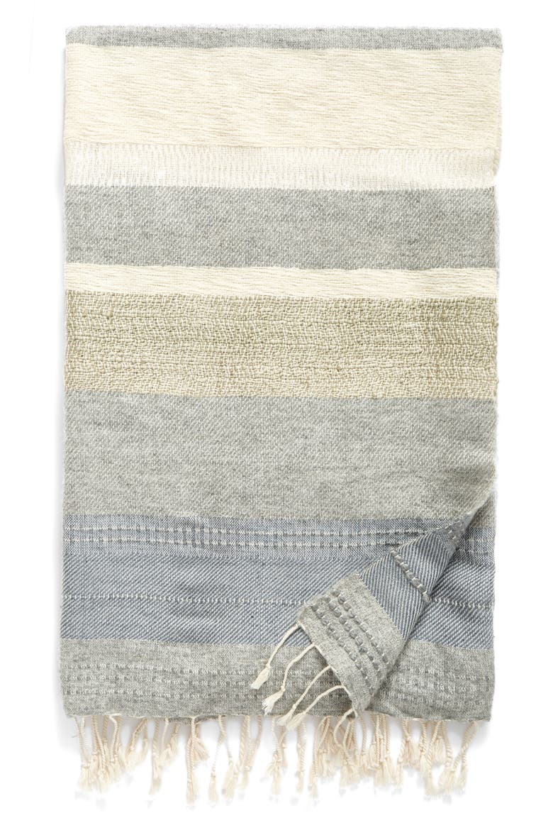 Multi Stitch Throw Blanket, Main, color, GREY FROST MULTI