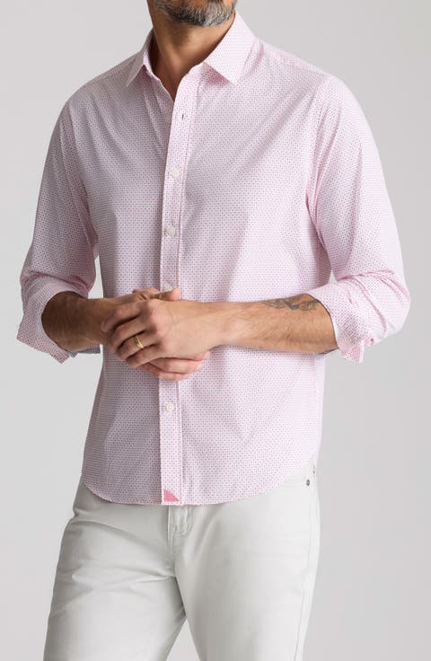 Fairfax Microprint Performance Button-Up Shirt