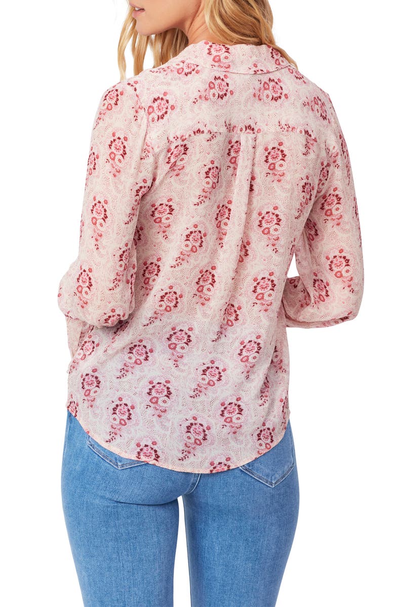 PAIGE Abriana Silk Blouse, Alternate, color, Ecru Multi