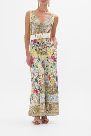 Camilla V Neck Flared Jumpsuit Flor Fantastica