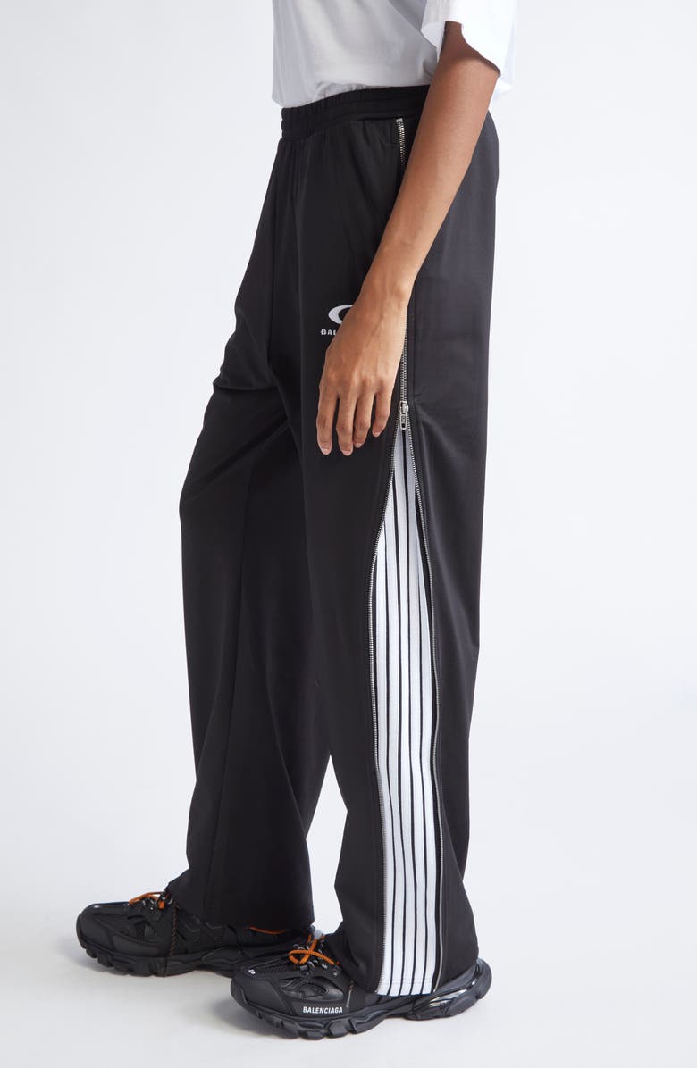 Balenciaga Loop Sports Icon Side Zip Sweatpants, Alternate, color, 1070 Black/ White