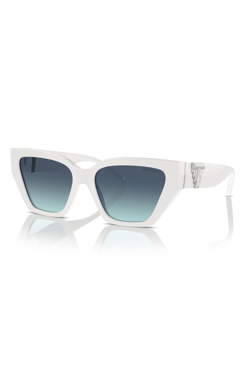 Tiffany & Co. 55mm Gradient Cat Eye Sunglasses, Alternate, color, Blue White
