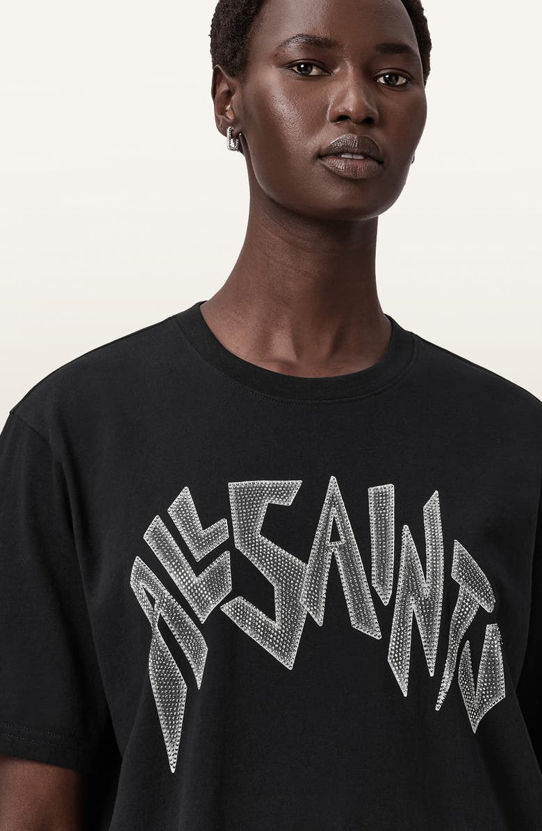 AllSaints Zinc Boyfriend T-Shirt, Alternate, color, Black