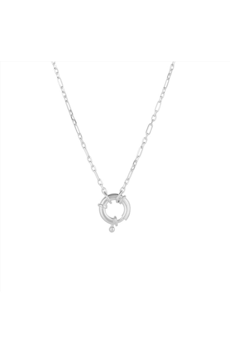Spero London Large Lock Sterling Silver Chain Necklace, Main, color, Silver