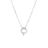 Spero London Large Lock Sterling Silver Chain Necklace