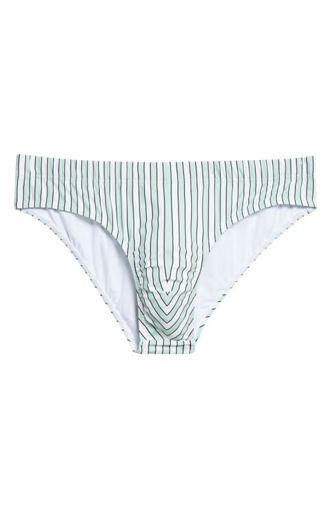 Baton Stripe Shiny Jersey Swim Briefs
