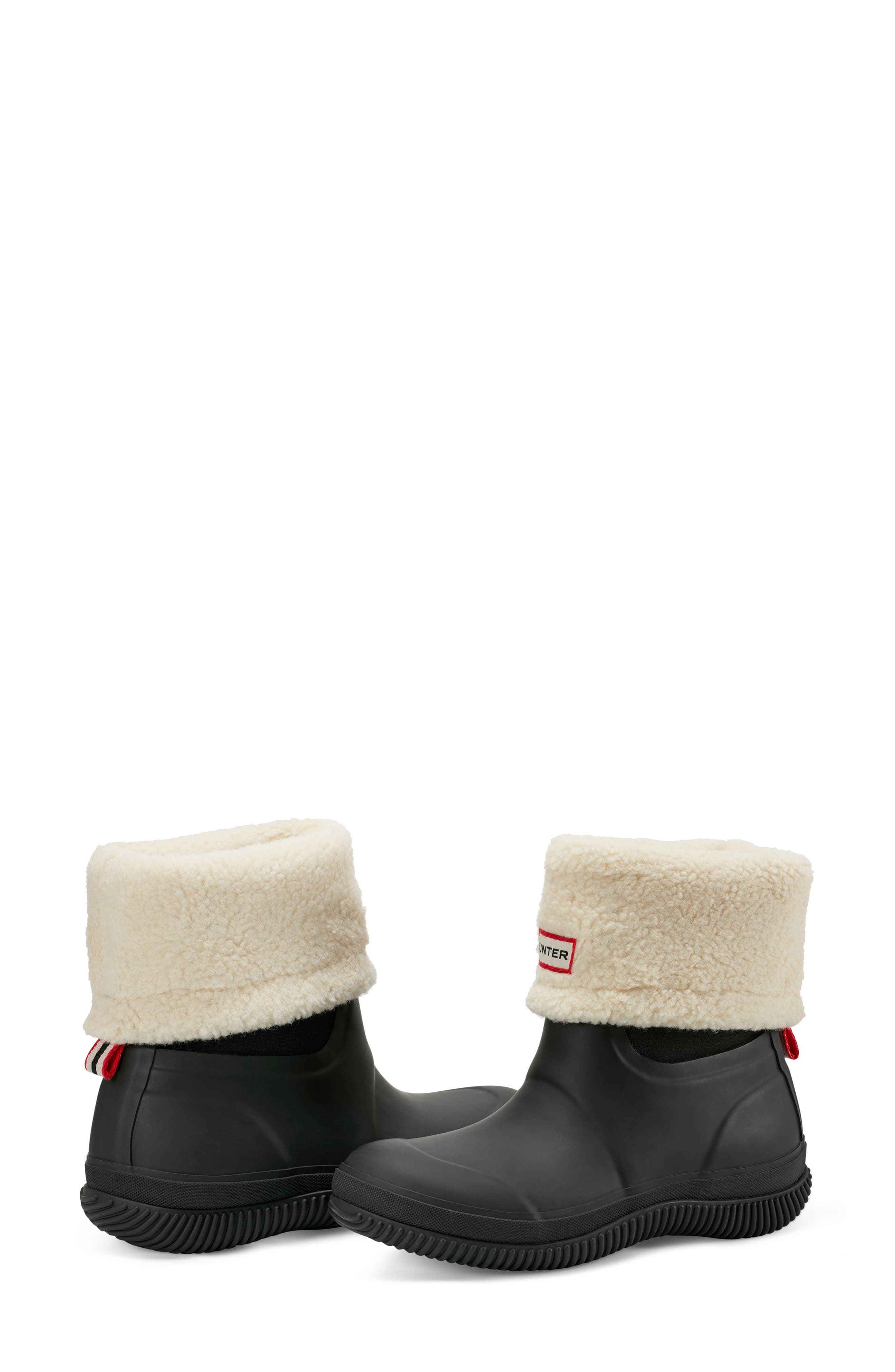 Hunter Thunor Indoor/Outdoor Insulated Roll Top Waterproof Snow Boot, Alternate, color, Black