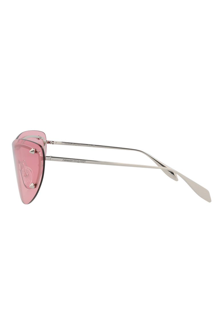 99mm Cat Eye Shield Sunglasses, Alternate, color, SILVER SILVER PINK