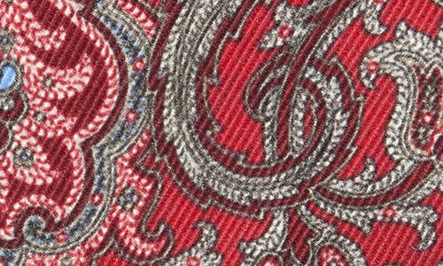 David Donahue Paisley Silk Tie In Red