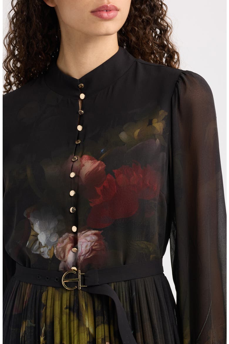 Adira Floral Long Sleeve Midi Dress, Alternate, color, VERONA FORREST