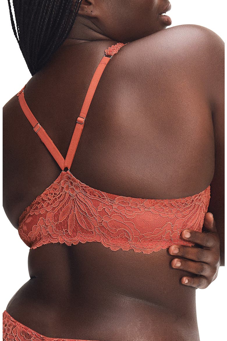 Romantic Corded Lace Push-Up Bra, Alternate, color, DRY POPPY BROWN