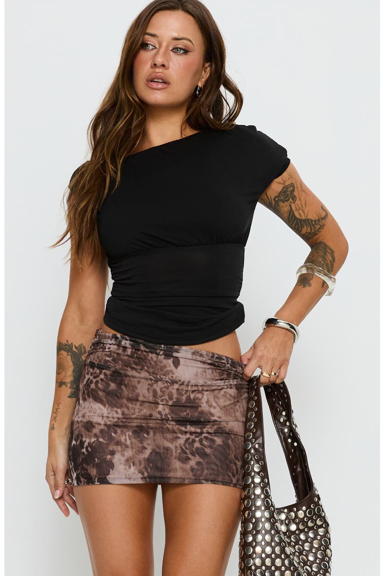 Laniyah Animal Print Mesh Miniskirt, Alternate, color, ANIMAL MULTI