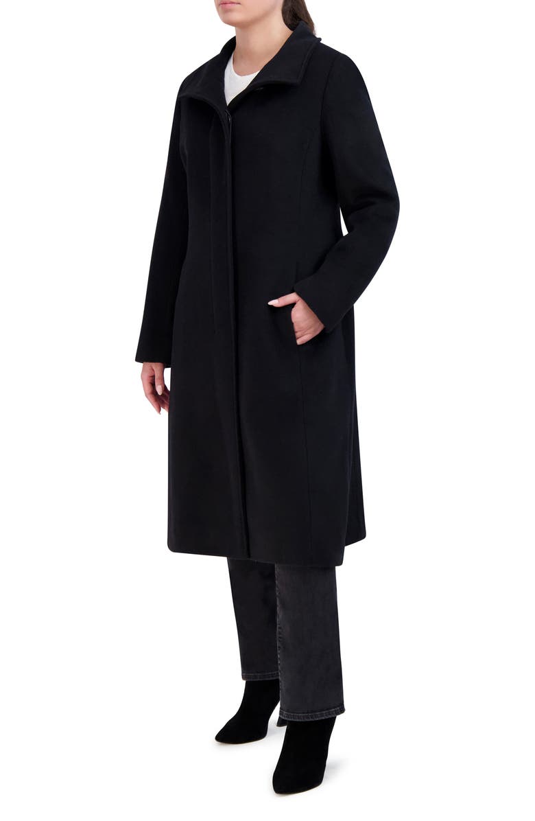 Cole Haan Signature Longline Wool Blend Coat, Alternate, color, Black