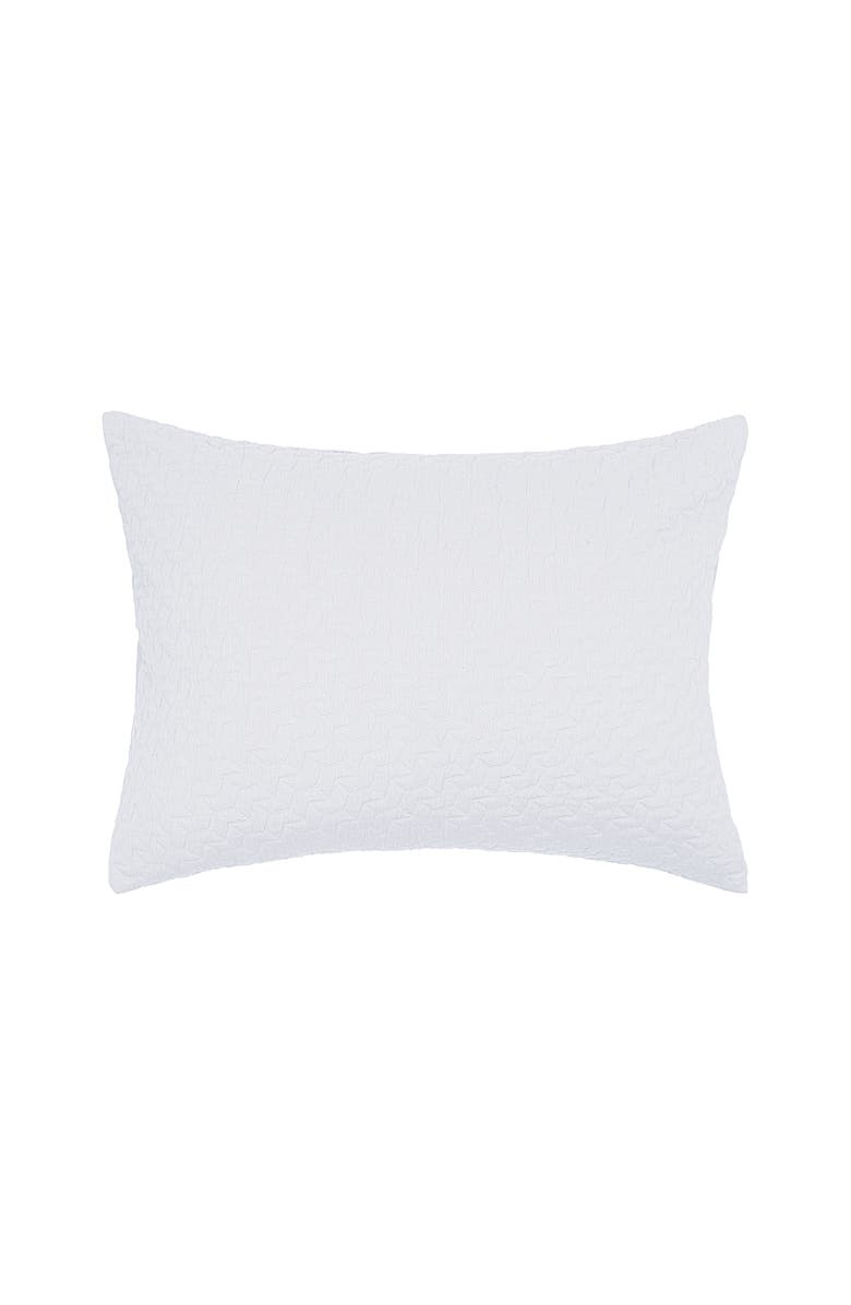 ELISABETH YORK Vance Dove 100% Cotton Standard Sham 20" x 26", Main, color, White