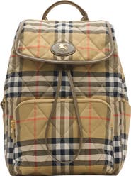 Burberry Horseshoe Check Corduroy Backpack