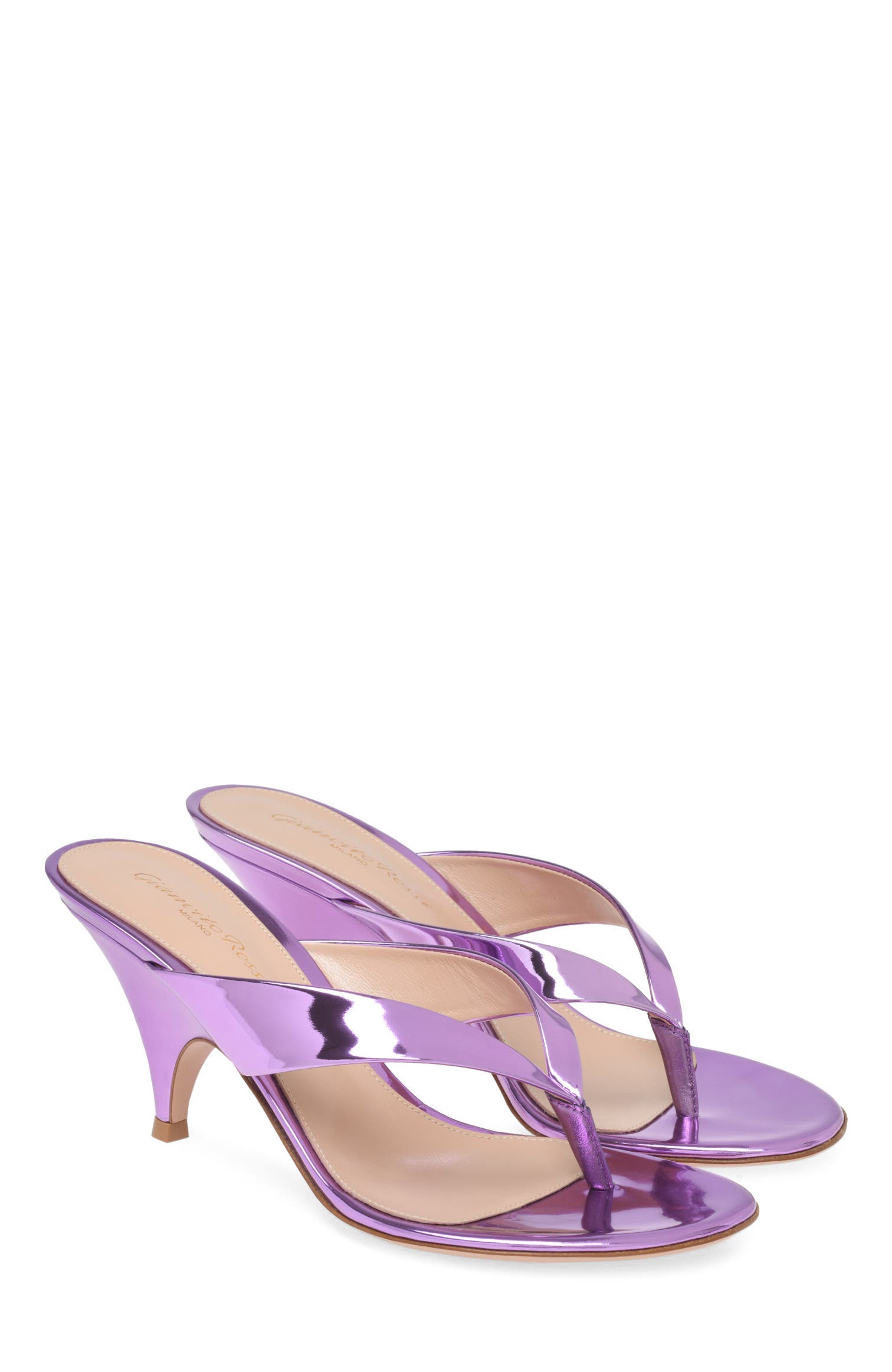 Gianvito Rossi Sofia Thong, Alternate, color, Purple Calf Leather