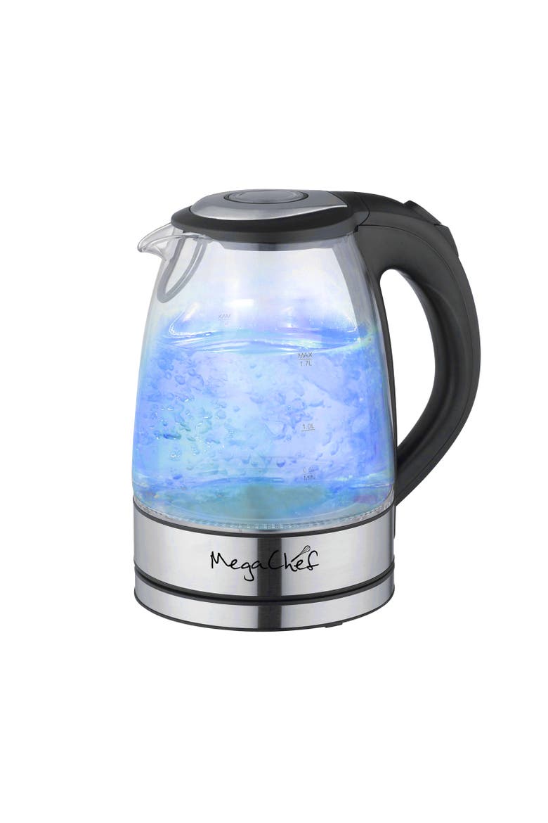 1.7Lt. Glass and Stainless Steel Electric Tea Kettle, Alternate, color, Grey